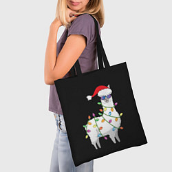 Сумка-шопер Рождественская Лама, цвет: 3D-принт — фото 2