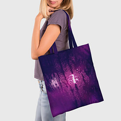 Сумка-шопер Стекло дождь фиолетовый, цвет: 3D-принт — фото 2