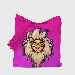 Сумка-шопер Модный лев в очках, цвет: 3D-принт