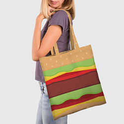 Сумка-шопер Бутерброд, цвет: 3D-принт — фото 2