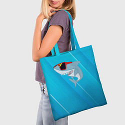 Сумка-шопер Акула в очках, цвет: 3D-принт — фото 2