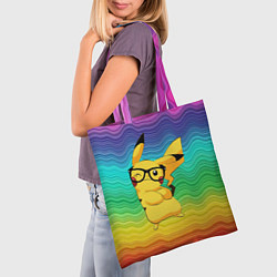 Сумка-шопер Пикачу в очках, цвет: 3D-принт — фото 2