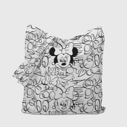 Сумка-шопер Minnie Mouse ЧБ, цвет: 3D-принт