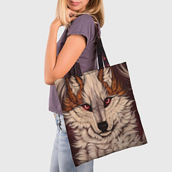 Сумка-шопер Красивая Волчица, цвет: 3D-принт — фото 2
