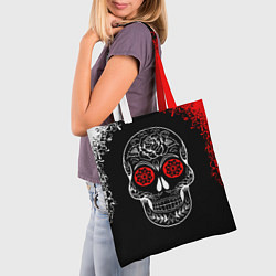 Сумка-шопер Red White Skull - Череп, цвет: 3D-принт — фото 2