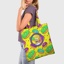 Сумка-шопер Гомер ням Пончик, цвет: 3D-принт — фото 2