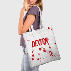 Сумка-шопер Dexter logo Декстер брызги крови, цвет: 3D-принт — фото 2