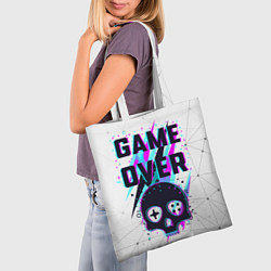 Сумка-шопер Game OVER - NEON 3D, цвет: 3D-принт — фото 2