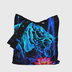 Сумка-шопер Синий водяной тигр, цвет: 3D-принт