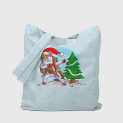 Сумка-шоппер Новогодний Единорог Dabbing