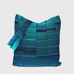 Сумка-шопер 3D квадраты неоновые, цвет: 3D-принт