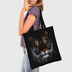 Сумка-шопер Тигр в Темноте Глаза Зверя, цвет: 3D-принт — фото 2