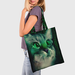 Сумка-шопер Cat in The Digital World, цвет: 3D-принт — фото 2