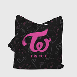 Сумка-шопер Twice с музыкальным фоном, цвет: 3D-принт