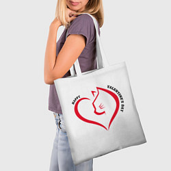 Сумка-шопер День святого Валентина мир, цвет: 3D-принт — фото 2