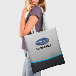 Сумка-шопер Subaru Неоновая полоса, цвет: 3D-принт — фото 2
