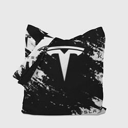 Сумка-шоппер Tesla logo texture