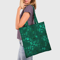 Сумка-шопер Яркие зеленые листья, цвет: 3D-принт — фото 2