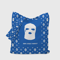 Сумка-шопер Узор Blue Ski Mask Dope Street Market, цвет: 3D-принт