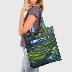 Сумка-шопер Minecraft Video game Landscape, цвет: 3D-принт — фото 2