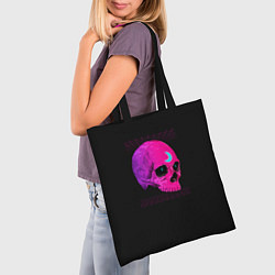 Сумка-шопер Неоновый череп с огоньками, цвет: 3D-принт — фото 2
