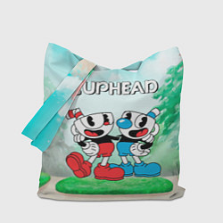 Сумка-шоппер Cuphead Красная и синяя чашечка