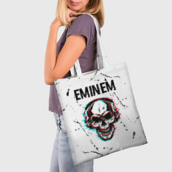 Сумка-шопер Eminem ЧЕРЕП Потертости, цвет: 3D-принт — фото 2