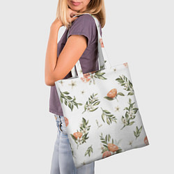 Сумка-шопер Цветы Цитрусовых Мандарин, цвет: 3D-принт — фото 2