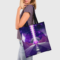 Сумка-шопер Vaporwave Neon Space, цвет: 3D-принт — фото 2
