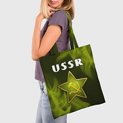 Сумка-шопер USSR - ЗВЕЗДА - Огонь, цвет: 3D-принт — фото 2