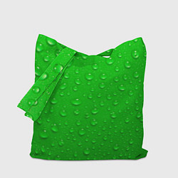 Сумка-шопер Зеленый фон с росой, цвет: 3D-принт