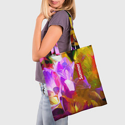 Сумка-шопер Красочный цветочный узор Лето Colorful Floral Patt, цвет: 3D-принт — фото 2
