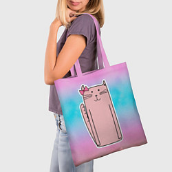 Сумка-шопер Розовая кошечка, цвет: 3D-принт — фото 2