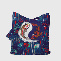 Сумка-шопер Рыбки Инь и ян, цвет: 3D-принт