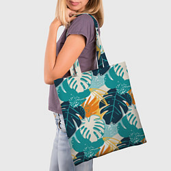Сумка-шопер Летние зелёные тропики Пальма Tropical, цвет: 3D-принт — фото 2
