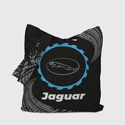 Сумка-шопер Jaguar в стиле Top Gear со следами шин на фоне, цвет: 3D-принт