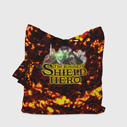 Сумка-шопер The Rising of the Shield Hero персонажи на фоне че, цвет: 3D-принт
