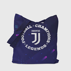 Сумка-шопер Символ Juventus и круглая надпись Football Legends, цвет: 3D-принт