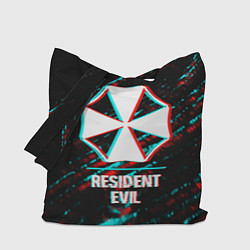 Сумка-шопер Resident Evil в стиле Glitch Баги Графики на темно, цвет: 3D-принт