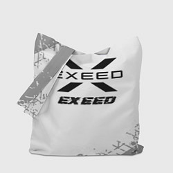 Сумка-шопер Exeed Speed на светлом фоне со следами шин, цвет: 3D-принт