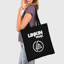 Сумка-шопер Linkin Park логотип и надпись, цвет: 3D-принт — фото 2