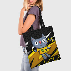 Сумка-шопер Детский рисунок - котик, цвет: 3D-принт — фото 2