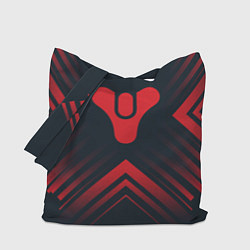 Сумка-шопер Красный Символ Destiny на темном фоне со стрелками, цвет: 3D-принт