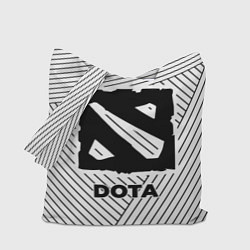 Сумка-шопер Символ Dota на светлом фоне с полосами, цвет: 3D-принт