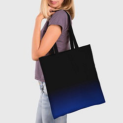 Сумка-шопер Черный с синим градиент, цвет: 3D-принт — фото 2
