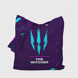 Сумка-шопер Символ The Witcher в неоновых цветах на темном фон, цвет: 3D-принт