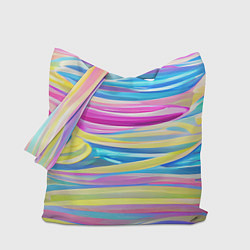 Сумка-шопер Многоцветные волны, цвет: 3D-принт