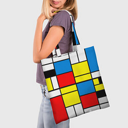 Сумка-шопер Texture of squares rectangles, цвет: 3D-принт — фото 2