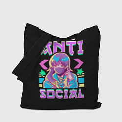 Сумка-шопер Anti Social Антисоциальный, цвет: 3D-принт