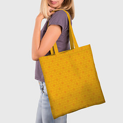Сумка-шопер Желтые кирпичики и цветы, цвет: 3D-принт — фото 2